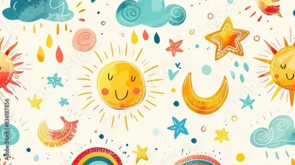 Fototapeta Hand-Drawn Doodles Pack: Create a pack of hand-drawn doodles with whimsical and playful designs,