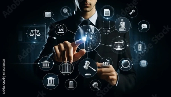 Fototapeta Interactive Legal Tech Interface