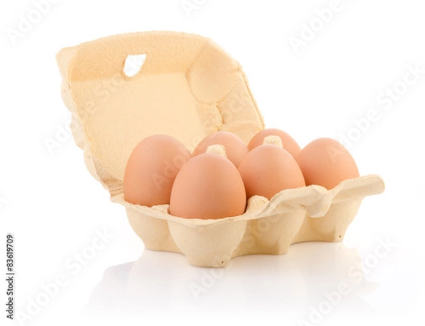 Fototapeta Brown eggs in the package