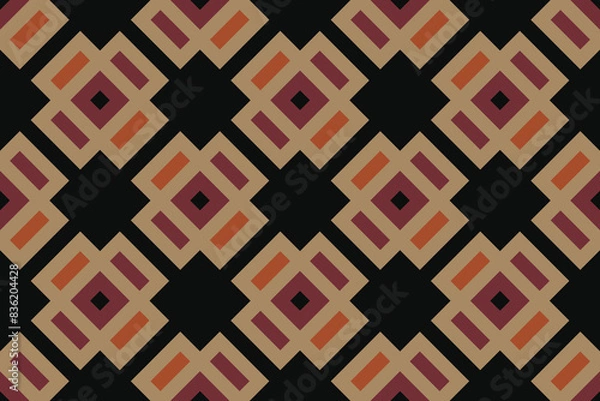 Obraz Geometric seamless pattern. Abstract geometric hexagonal graphic design. Seamless geometric pattern with vintage color.
