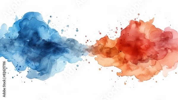 Obraz Abstract Watercolor Background with Blue and Orange Colors