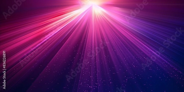 Fototapeta Abstract digital art of purple light rays radiating from a central point perfect for backgrounds and modern designs