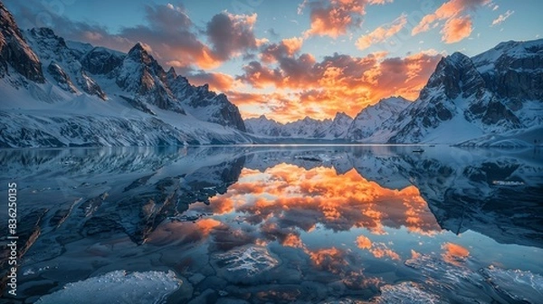 Obraz sunset in the mountains