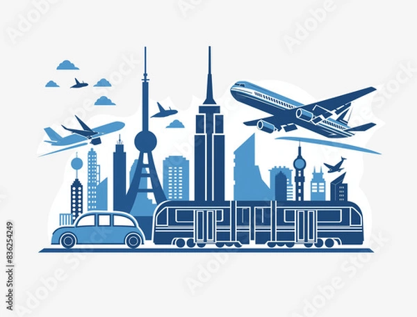 Obraz The travel of Famous monuments of the world