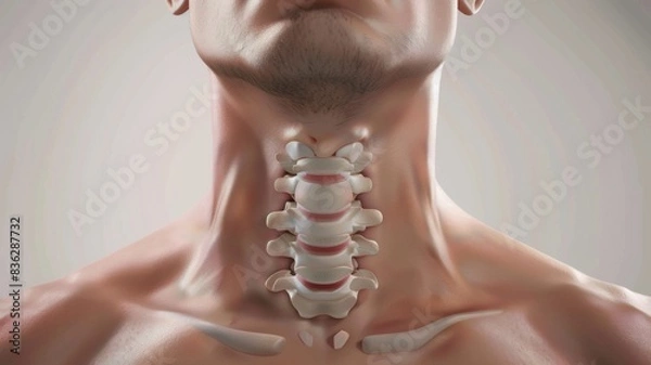 Obraz illustrate the fragility of the collarbone , super realistic