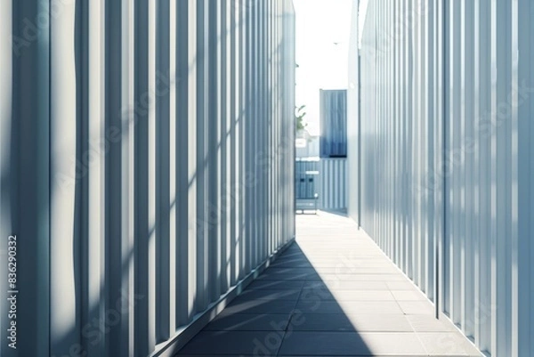 Fototapeta A box is sitting in the middle of a wall