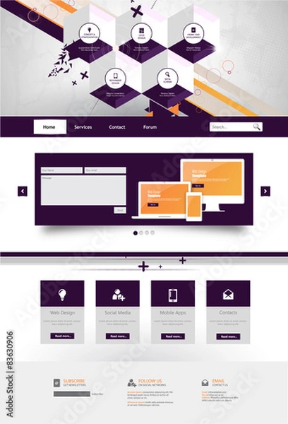 Fototapeta Modern Trendy and Creative Website Template