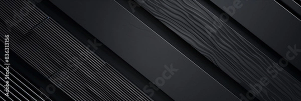 Fototapeta 黒色の壁のパネルのテクスチャの背景画像,Black Wall Panel Texture Background Image,Generative AI