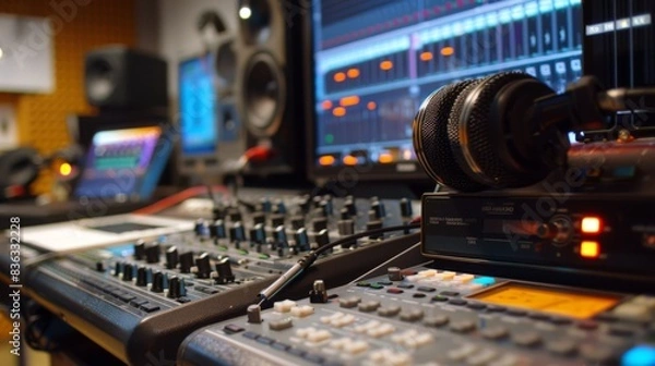 Fototapeta radio station room