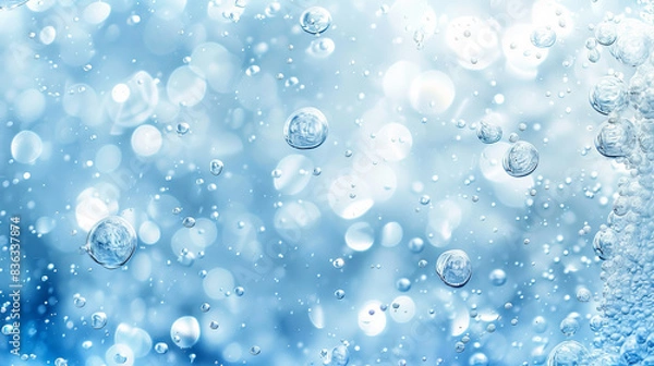 Obraz Water and air bubbles over white background
