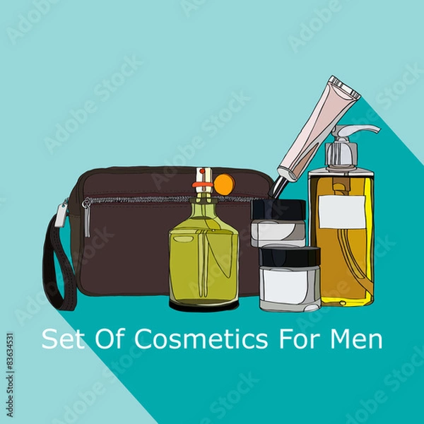 Fototapeta set of cosmetics for men