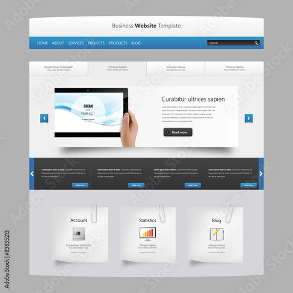 Fototapeta Modern Clean website design template Vector