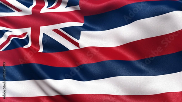 Fototapeta US state flag of Hawaii waving in the wind