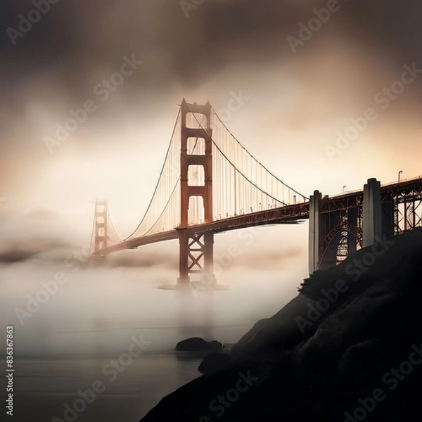 Obraz golden gate bridge in fog