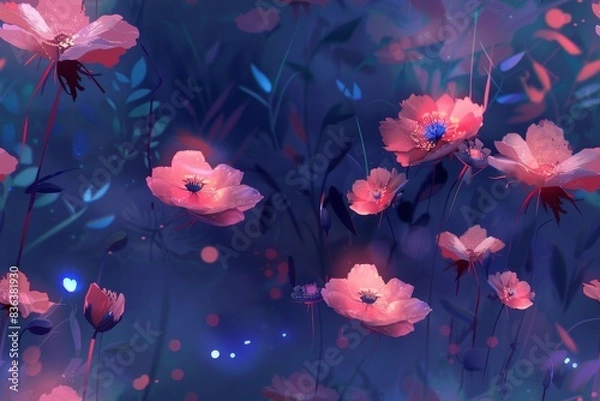 Fototapeta A mesmerizing seamless flower based pattern for impactful creations