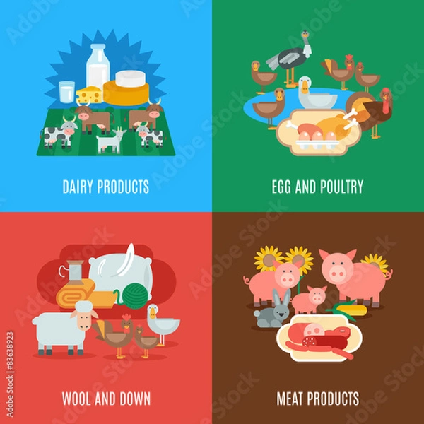 Obraz Domestic Animal Flat Set