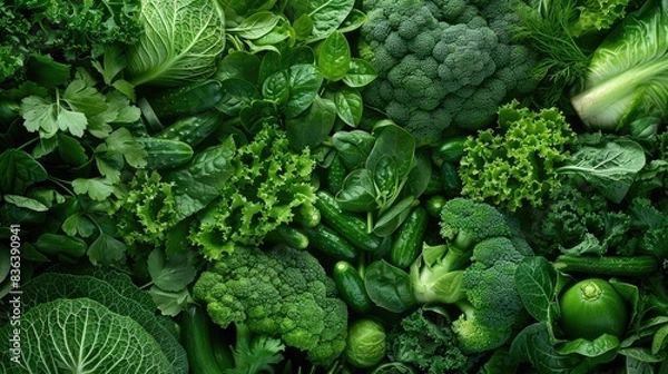 Fototapeta Design of Background with Texture of Green Vegetables