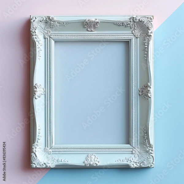 Fototapeta antique picture frame mockup on colorful background