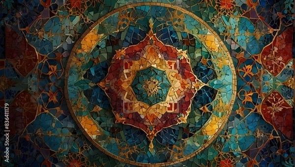 Fototapeta mesmerizing Islamic abstract background, geometric pattern 