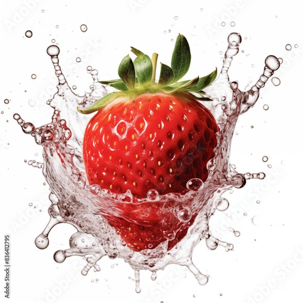 Obraz strawberry with water splash isolated on white background