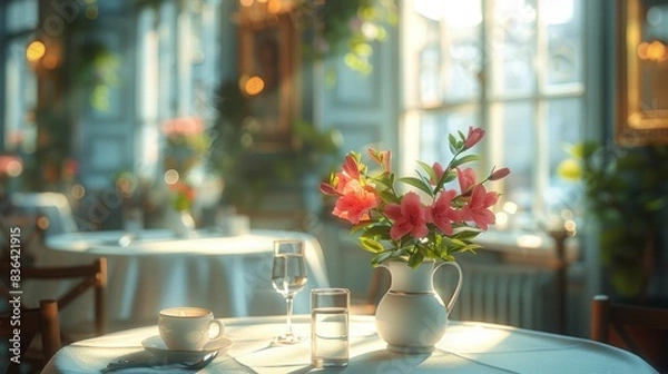 Fototapeta A restaurant that combines a classy lifestyle with reserved dining