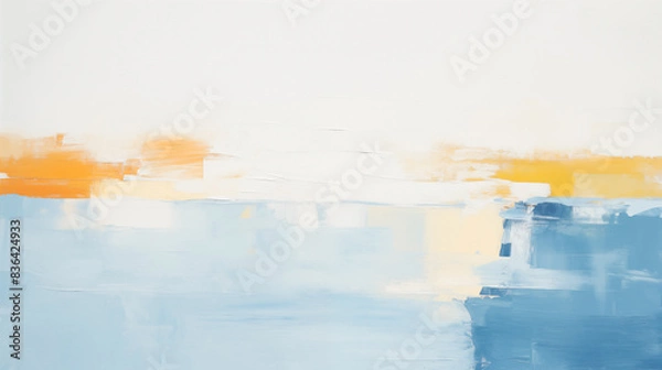 Fototapeta Abstract art blue and orange minimalist landscape background