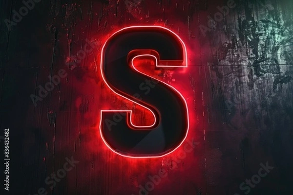 Obraz A single red letter 's' lit up, possibly used as a marker or indicator