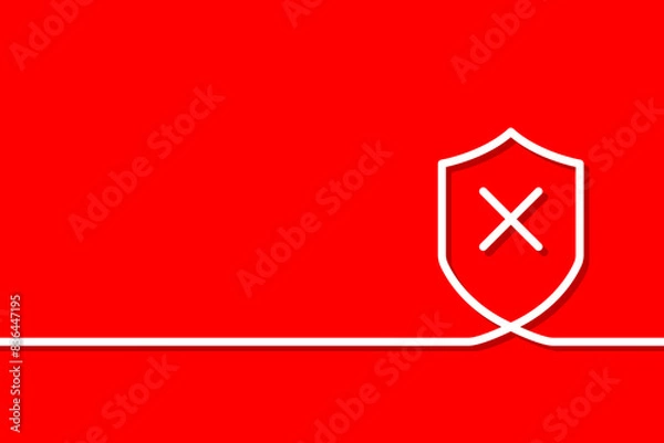 Fototapeta shield icon on a red background