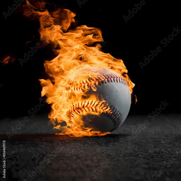 Obraz Cinematic Baseball Engulfed in Flames