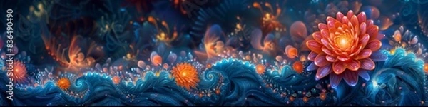 Obraz A vibrant, psychedelic abstract background.