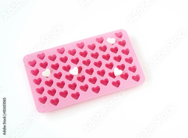 Fototapeta Heart symbol block isolated on white background