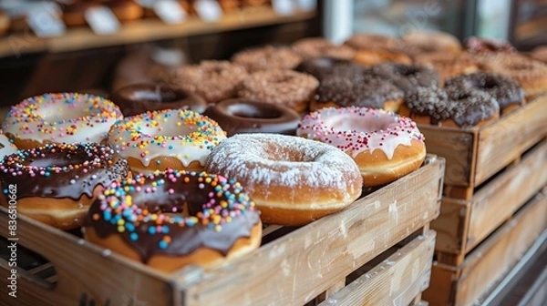 Fototapeta Close-up of crates packed with wheels of cheese, wrapped and ready for delivery, inside an artisanal cheese factory