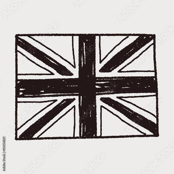 Obraz UK flag doodle