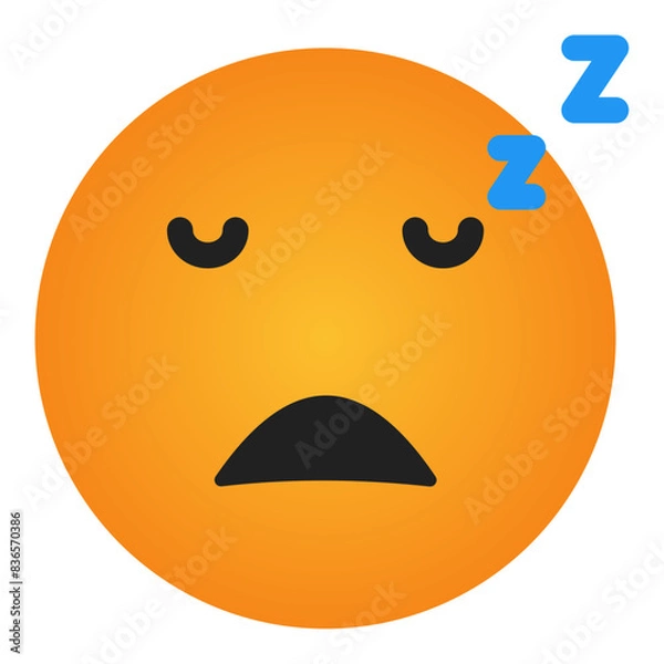 Fototapeta sleeping face expression icon 