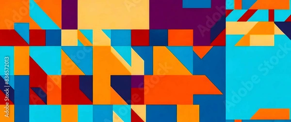 Obraz Abstract Geometry: Bold geometric shapes and patterns in a variety of colors.