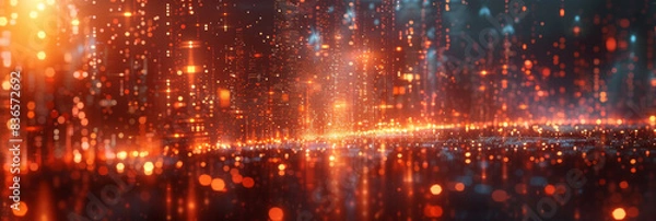 Obraz Digital background for tech, AI, neural networks, data, audio, graphics