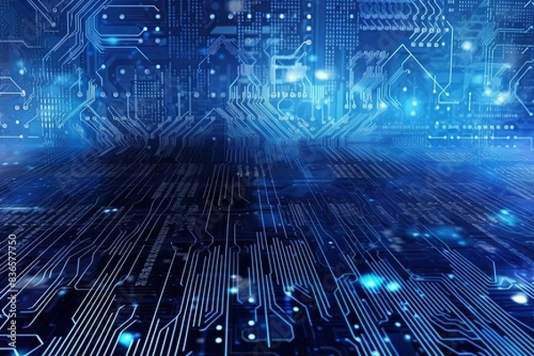 Fototapeta Abstract Background Illustrating Digital Transformation, System Engineering, and Programming Concepts