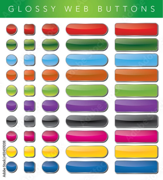 Fototapeta Glossy Web Buttons