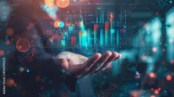 Fototapeta Elevate Your Success Dynamic Bar Chart Soaring to New Heights in Data Analysis