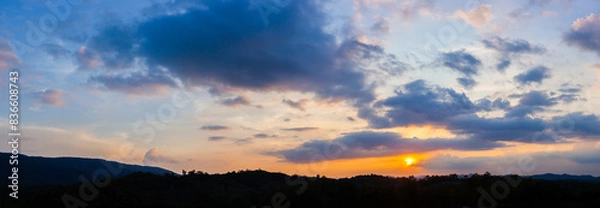 Obraz sunset over the mountains