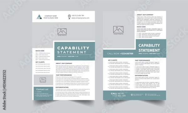 Fototapeta Capability Statement Template Design.