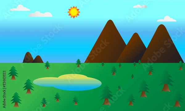Obraz moutain landscape vector
