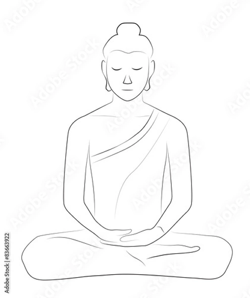Fototapeta buddha light line 