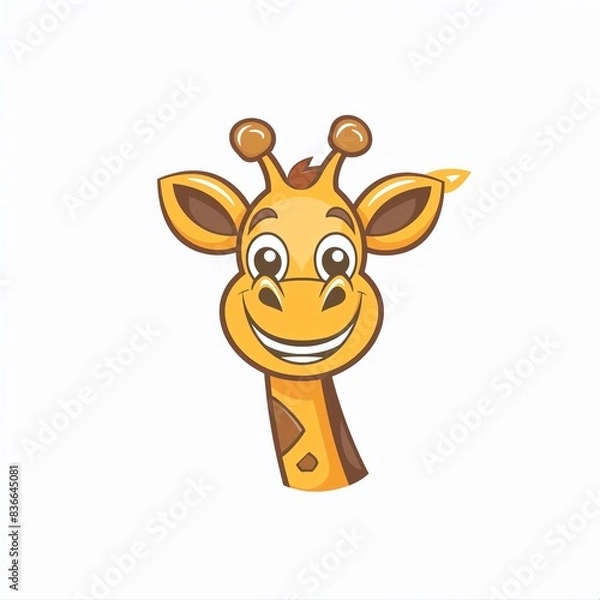 Obraz Cute cartoon giraffe with a big smile.