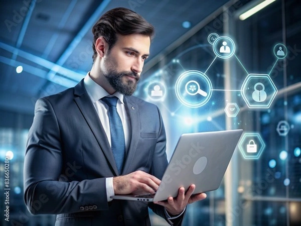 Fototapeta businessman with tablet computer