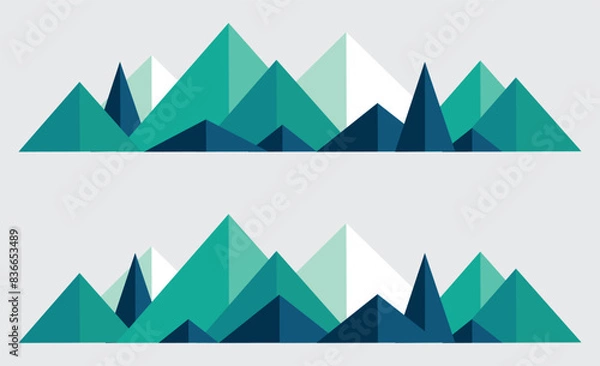 Fototapeta Mountains low poly style set