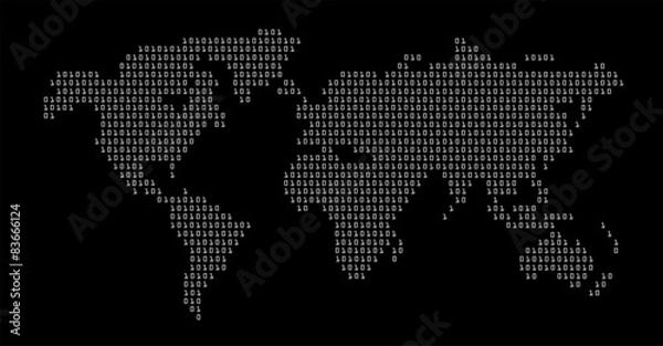 Fototapeta world in digital map vector