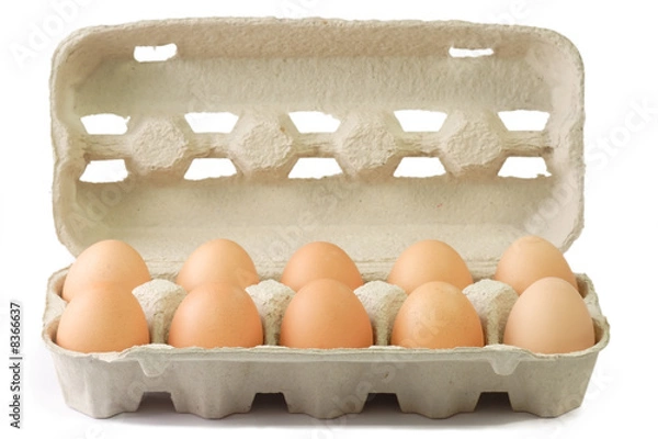 Obraz Braune Eier im Pappkarton