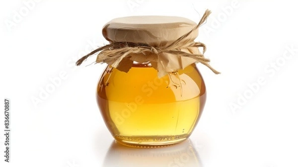 Fototapeta jar of honey isolated on white background