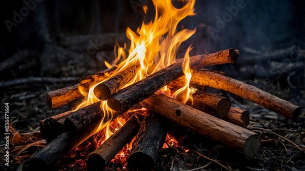 Fototapeta first sparks catching the kindling